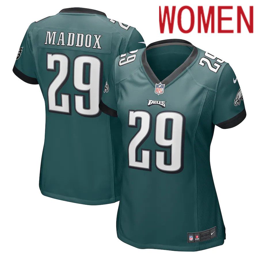 Women Philadelphia Eagles #29 Avonte Maddox Nike Midnight Green Game NFL Jersey